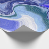 Blaue und weiße Marmorplatte Geschenkpapier (Ecke)