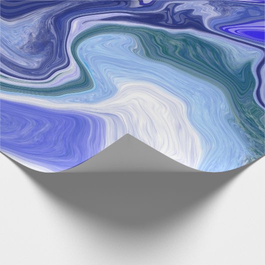 Blaue und weiße Marmorplatte Geschenkpapier (Ecke)