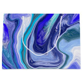 Blaue und weiße Marmorplatte Große Geschenktüte (Vorderseite)