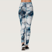 Blaue und weiße Marmorplatte Leggings (Rückseite)