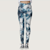 Blaue und weiße Marmorplatte Leggings (Vorderseite)