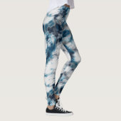 Blaue und weiße Marmorplatte Leggings (Rechts)