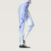 Blaue und weiße Marmorplatte Leggings (Rechts)