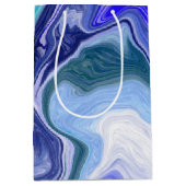 Blaue und weiße Marmorplatte Mittlere Geschenktüte (Vorderseite)