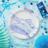 Blaue und weiße Marmorplatte Pappteller (Party)