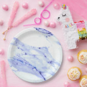 Blaue und weiße Marmorplatte Pappteller (Party)