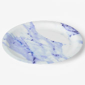 Blaue und weiße Marmorplatte Pappteller (Schrägansicht)