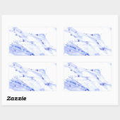 Blaue und weiße Marmorplatte Rechteckiger Aufkleber (Blatt)