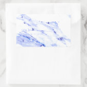 Blaue und weiße Marmorplatte Rechteckiger Aufkleber (Tasche)