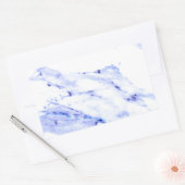 Blaue und weiße Marmorplatte Rechteckiger Aufkleber (Umschlag)