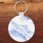 Blaue und weiße Marmorplatte Schlüsselanhänger (Vorderseite)