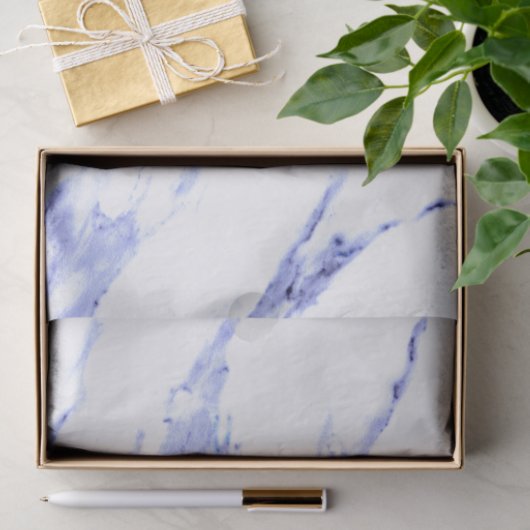 Blaue und weiße Marmorplatte Seidenpapier (Geschenk)