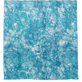 Blaue und weiße Marmorstruktur Duschvorhang (Vorderseite)