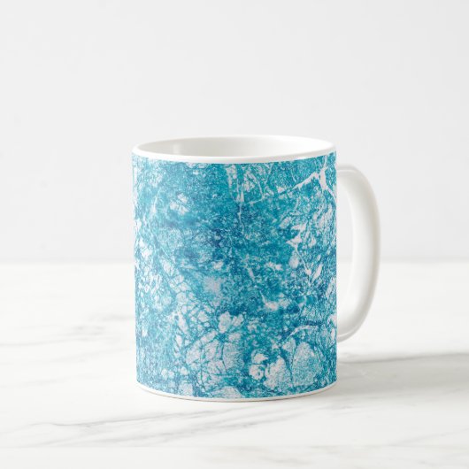 Blaue und weiße Marmorstruktur Kaffeetasse (VorderseiteRechts)