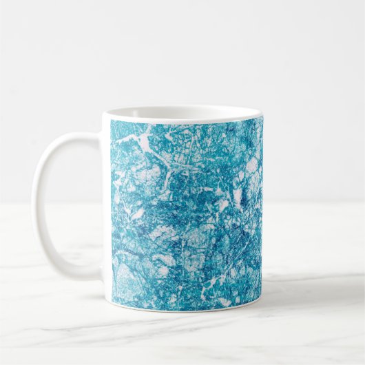 Blaue und weiße Marmorstruktur Kaffeetasse (Links)