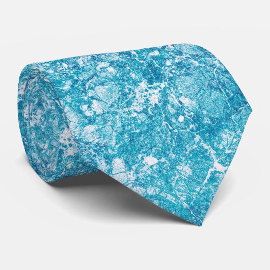 Blaue und weiße Marmorstruktur Krawatte (Gerollt)