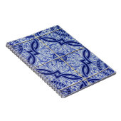 Blaue und weiße mediterrane Keramik Fliesenmuster Notizblock (Rechte Seite)