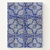 Blaue und weiße mediterrane Vintage Blumenrezeptur Notizblock (Rückseite)