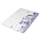 Blaue und weiße Mermaids mit Seehölle Monogramm Badematte (Schrägansicht)