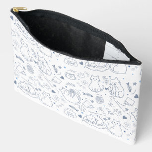 Blaue und Weiße Minimal-Handwerk-Hobbys Zubehörtasche