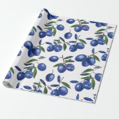 Blaue und weiße Mittelmeer-Oliven Geschenkpapier (Ungerollt)