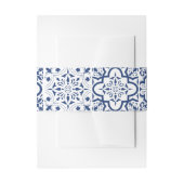 Blaue und weiße Mittelmeerküste Hochzeit Einladungsbanderole (Vorderseite Beispiel)