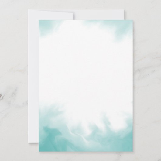 Blaue und weiße moderne Babydusche Einladung (Rückseite)