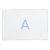 Blaue und weiße moderne Monogramm-Pillowcase Kissenbezug (Vorderseite-Rechts)