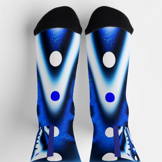 Blaue und weiße Mond Socken (Oben)