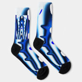 Blaue und weiße Mond Socken (Rechts)