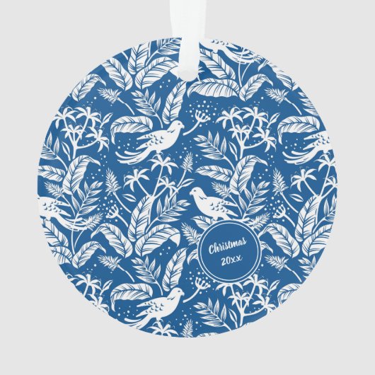 Blaue und weiße Monografie Ornament (Rückseite)