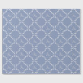 Blaue und weiße Monogramm-Hochzeit Geschenkpapier (Flach)