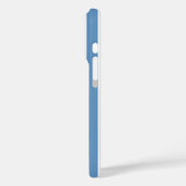 Blaue und weiße monogrammierte Streifen Case-Mate iPhone Hülle (Rückseite / Links)