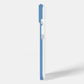 Blaue und weiße monogrammierte Streifen Case-Mate iPhone Hülle (Rückseite / Links)