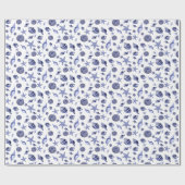 Blaue und weiße Muscheln Geschenkpapier (Flach)