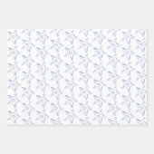 Blaue und weiße Muscheln und Streifen Geschenkpapier Set (Vorderseite 3)