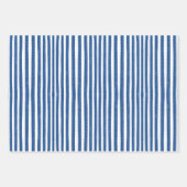 Blaue und weiße Muscheln und Streifen Geschenkpapier Set (Vorderseite)