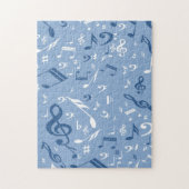 Blaue und weiße Musiknoten Random Muster Puzzle (Vertikal)