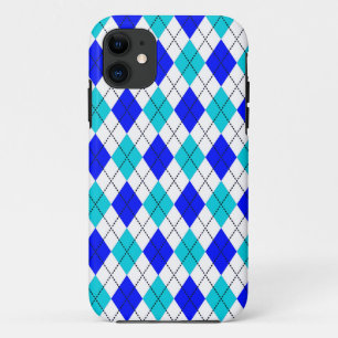 Blaue und weiße Nahtlose Raute Case-Mate iPhone Hülle