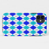 Blaue und weiße Nahtlose Raute Case-Mate iPhone Hülle (Rückseite (Horizontal))