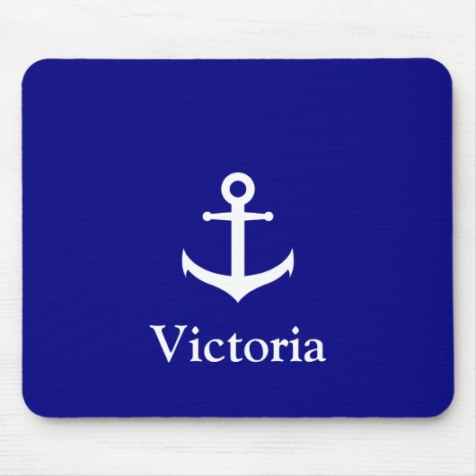 Blaue und weiße Namenstexte der Nautischen Navy mi Mousepad (Vorne)