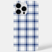 Blaue und weiße Nautikplaid Case-Mate iPhone Hülle (Rückseite)