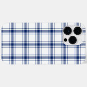 Blaue und weiße Nautikplaid Case-Mate iPhone Hülle (Rückseite (Horizontal))