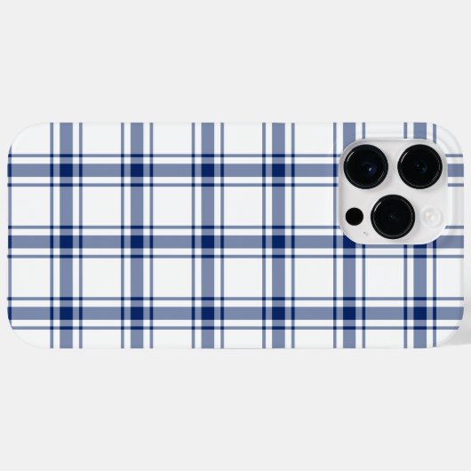 Blaue und weiße Nautikplaid Case-Mate iPhone Hülle (Rückseite (Horizontal))