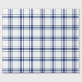 Blaue und weiße Nautikplaid Geschenkpapier (Flach)
