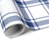 Blaue und weiße Nautikplaid Geschenkpapier (Rolleneckpunkt)