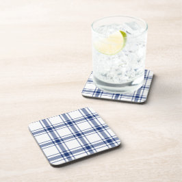 Blaue und weiße Nautikplaid Getränkeuntersetzer