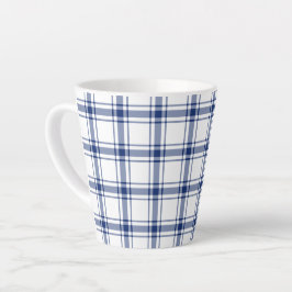Blaue und weiße Nautikplaid Milchtasse