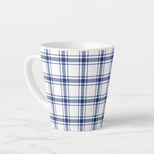 Blaue und weiße Nautikplaid Milchtasse (Linke Ecke)