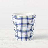 Blaue und weiße Nautikplaid Milchtasse (Vorderseite)